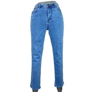 Size 6 Gloria Vanderbilt Blue Denim Tapered Leg Jeans Stretch Small